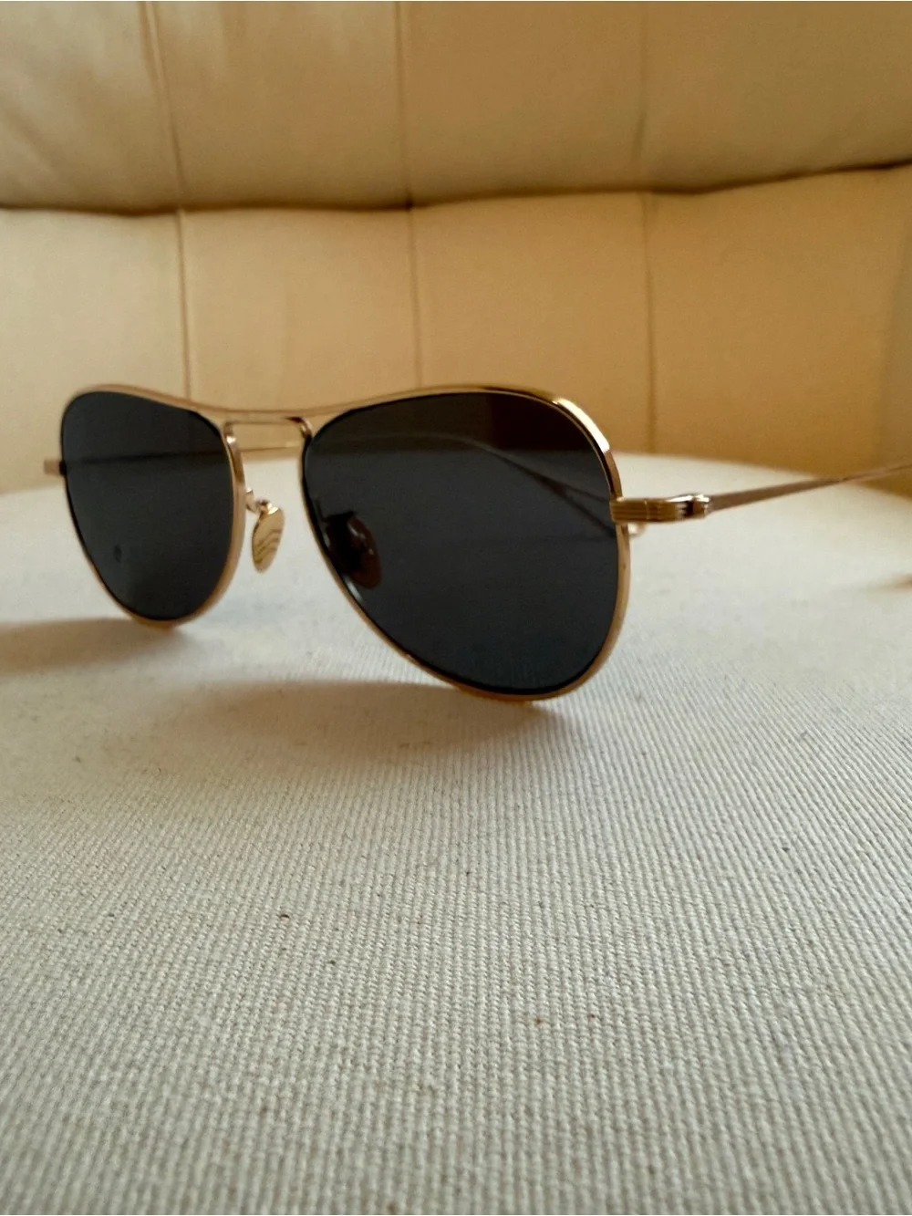 KREWE Gold Frame Sunglasses with Black Lenses